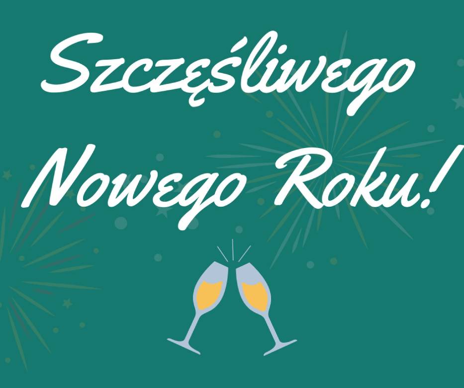 Turkusowa kartka szczęśliwego nowego roku